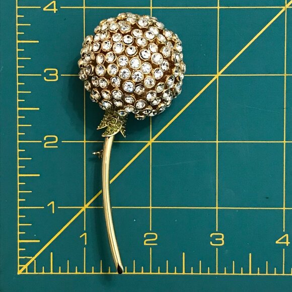 JTV Off Park Multicolor Crystal Gold Tone Dandelion Brooch - Picture 5 of 5